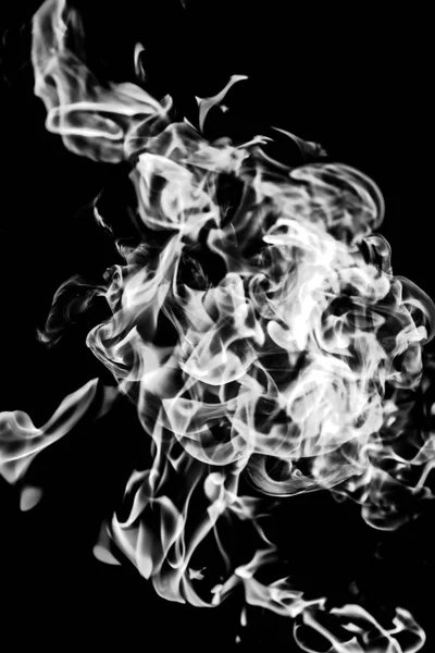 Humo Blanco Sobre Fondo Negro Abstracción —  Fotos de Stock