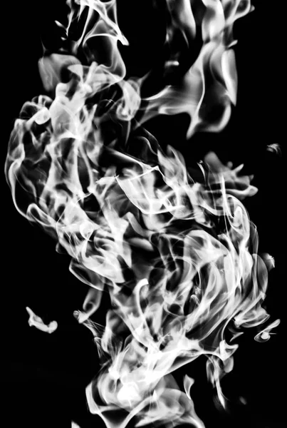 Белый Дым Черном Фоне Абстракция — стоковое фото