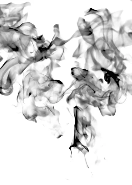 Fumaça Preta Fundo Branco Abstração — Fotografia de Stock