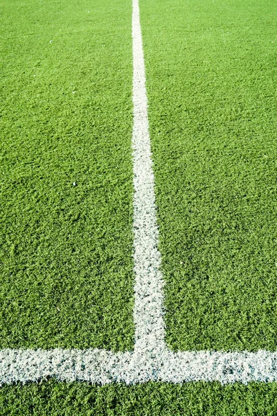 Artificial Turf Football White Stripe — Stock Photo, Image