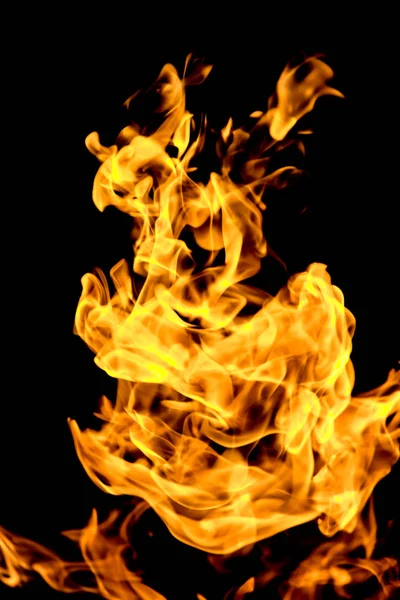 Fire Flames Black Background — Stock Photo, Image