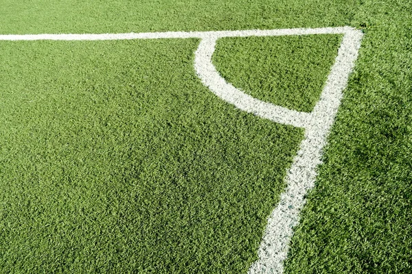 Calcio Erba Artificiale Con Striscia Bianca — Foto Stock