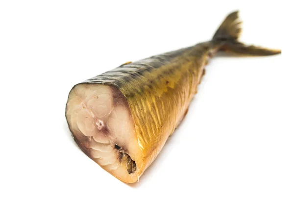Smoked Fish Mackerel Isolated White Background — Stock Photo, Image