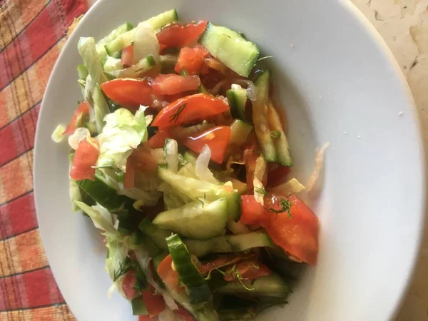 Eten Vlees Pasta Groenten Lunch — Stockfoto