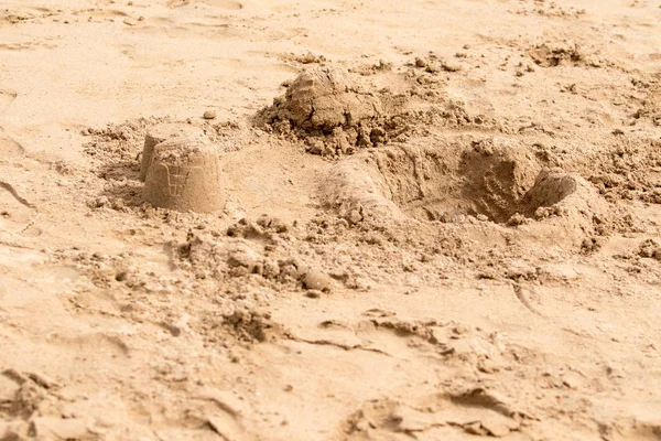 Seau Bébé Sur Sable Bord Mer — Photo