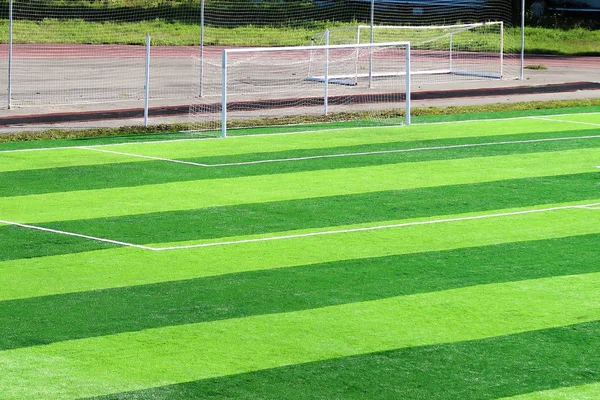 Campo Calcio Artificiale Colore Verde Brillante — Foto Stock