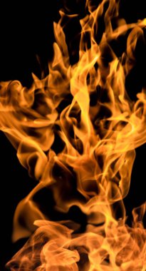 alevler siyah arkaplanda