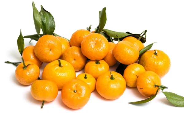 Mandarinen Auf Weißem Hintergrund Isoliert — Stockfoto
