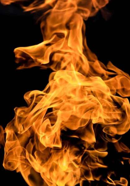 Fire Flames Black Background — Stock Photo, Image