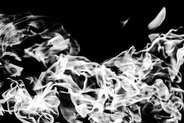 White Smoke Black Background Abstraction — Stock Photo, Image