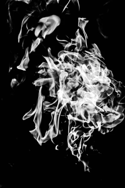 Humo Blanco Sobre Fondo Negro Abstracción —  Fotos de Stock