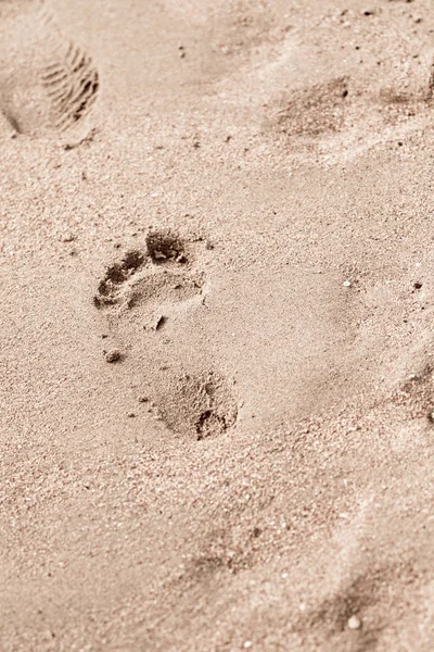 Playa Arena Ligera Con Huella Humana — Foto de Stock