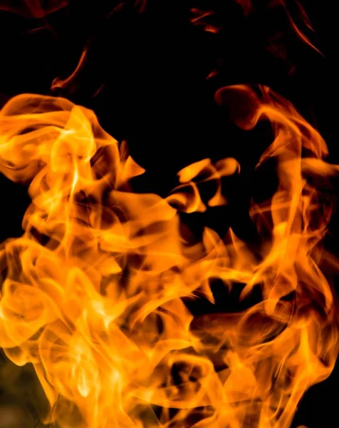 Fire Flames Black Background — Stock Photo, Image