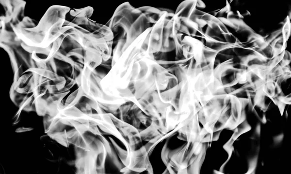 White Smoke Black Background Abstraction — Stock Photo, Image