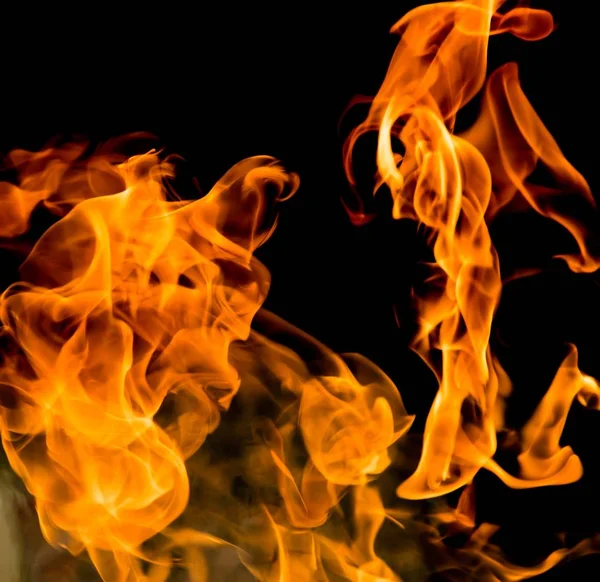 Fire Flames Black Background — Stock Photo, Image