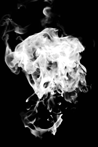 White Smoke Black Background Abstraction — Stock Photo, Image