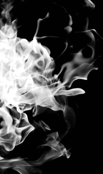 Białe Czarnym Tle Abstrakcja Dym — Zdjęcie stockowe