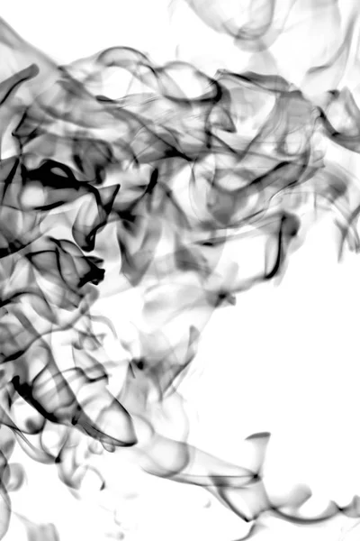 Black Smoke White Background Abstraction — Stock Photo, Image