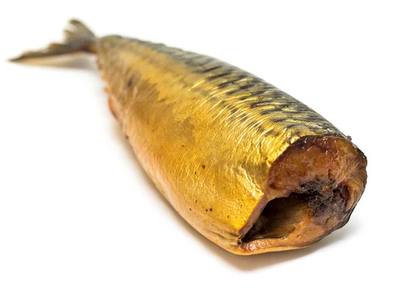 Rökt Fisk Makrill Isolerad Vit Bakgrund — Stockfoto