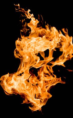 parlak siyah bir zemin üzerine ateş Alevi