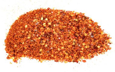 Zemin kırmızı biber biber izole üzerinde beyaz arka plan