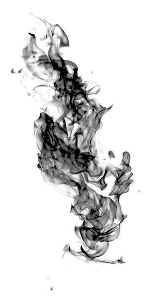 Černý Kouř Bílém Pozadí Abstrakce — Stock fotografie