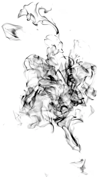 Черный Дым Белом Фоне Абстракция — стоковое фото