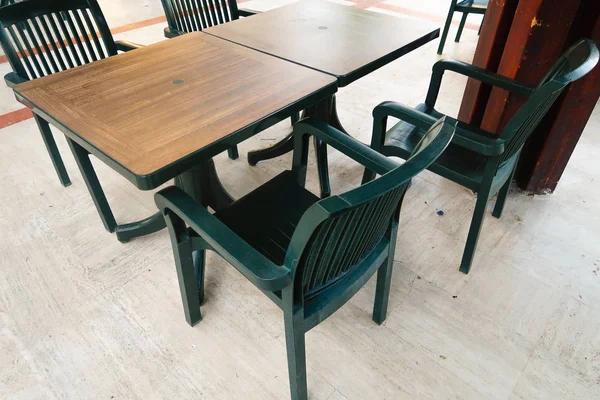 Tafel Stoelen Straat Café Zomer — Stockfoto