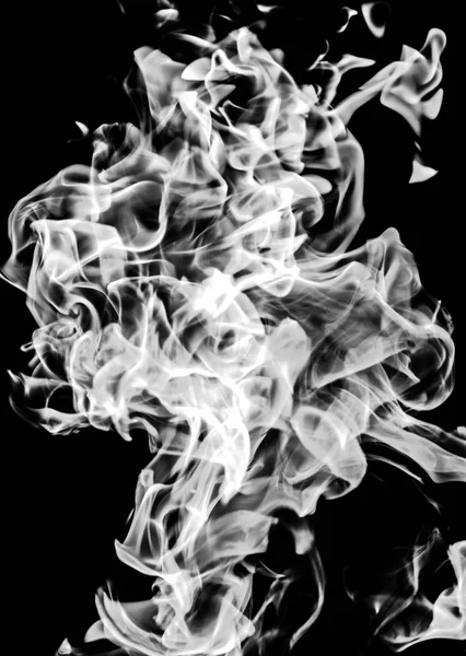 Fumée Blanche Sur Fond Noir Abstraction — Photo
