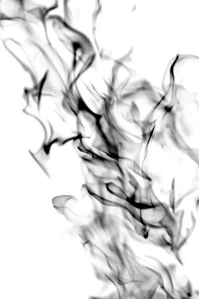 Humo Negro Sobre Fondo Blanco Abstracción —  Fotos de Stock