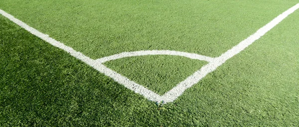 Kunstrasen Fußball Mit Weißem Streifen — Stockfoto