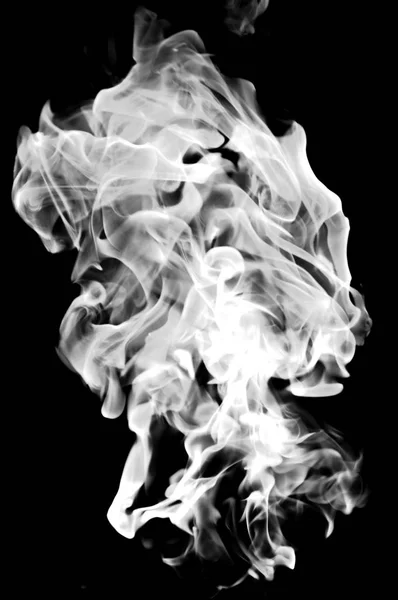 Bílý Kouř Černém Pozadí Abstrakce — Stock fotografie