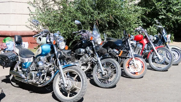 Petropavlovsk Kazakhstan September 2017 Motorcycle Asphalt Motorcycle Parking — Stock Photo, Image