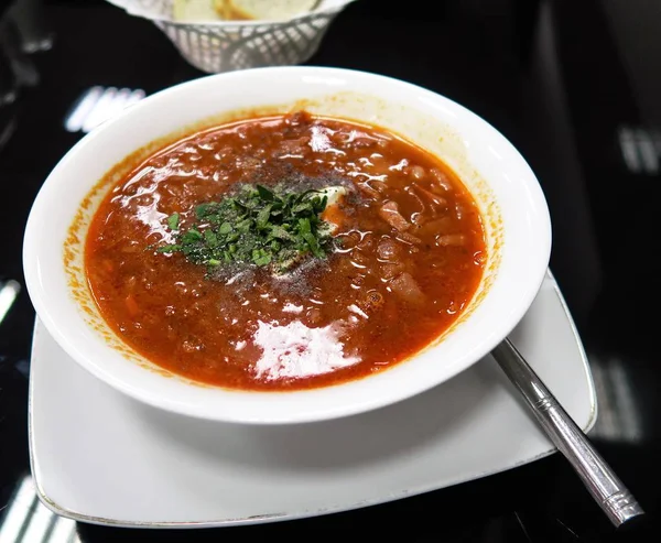 Суп Борщ Їжа Столі — стокове фото