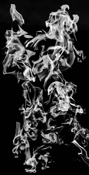 White Smoke Black Background Abstraction — Stock Photo, Image