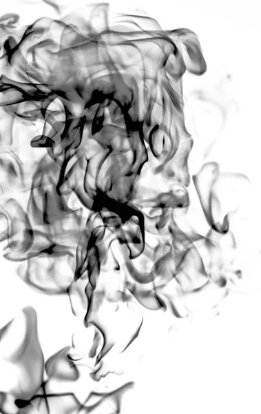 Humo Negro Sobre Fondo Blanco Abstracción — Foto de Stock