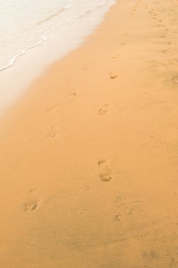 Sakin deniz dalgalı kumsal