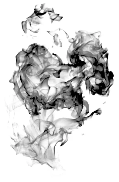 Humo Negro Sobre Fondo Blanco Abstracción —  Fotos de Stock