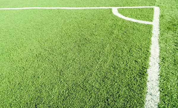 Kunstrasen Fußball Mit Weißem Streifen — Stockfoto