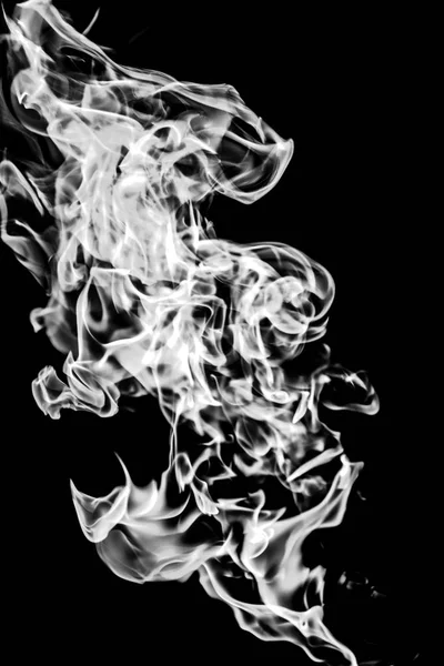 White Smoke Black Background Abstraction — Stock Photo, Image