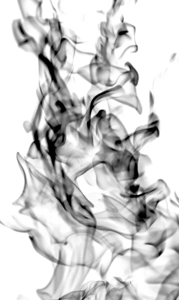 Humo Negro Sobre Fondo Blanco Abstracción — Foto de Stock