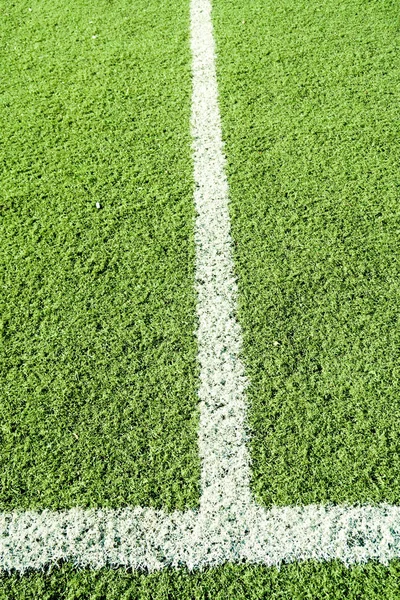 Artificial Turf Football White Stripe — Stock Photo, Image