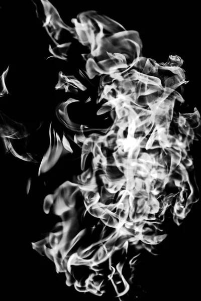 Humo Blanco Sobre Fondo Negro Abstracción —  Fotos de Stock