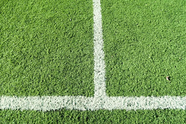 Calcio Erba Artificiale Con Striscia Bianca — Foto Stock