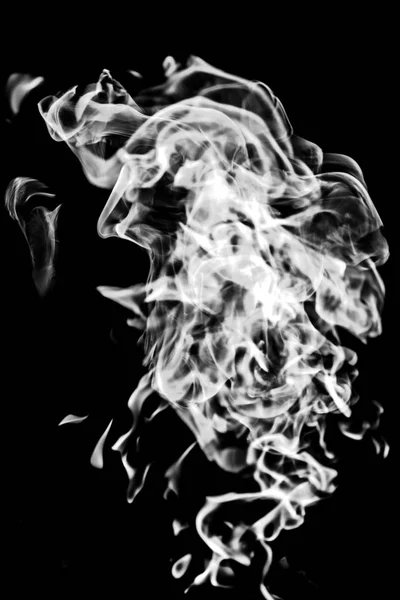 Fumée Blanche Sur Fond Noir Abstraction — Photo
