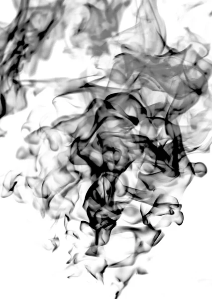 Schwarzer Rauch Auf Weißem Hintergrund Abstraktion — Stockfoto