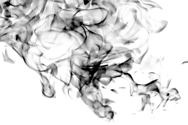 Fumée Noire Sur Fond Blanc Abstraction — Photo
