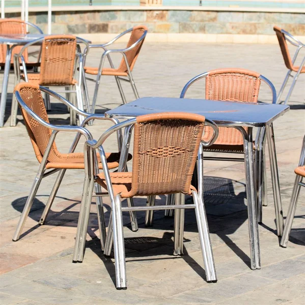 Stühle Und Tische Auf Der Straße Innencafé — Stockfoto