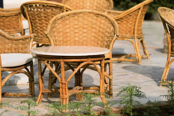 Chaises Tables Dans Rue Café Intérieur — Photo