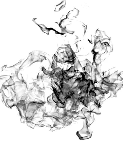 白い背景に 抽象化に黒煙 — ストック写真